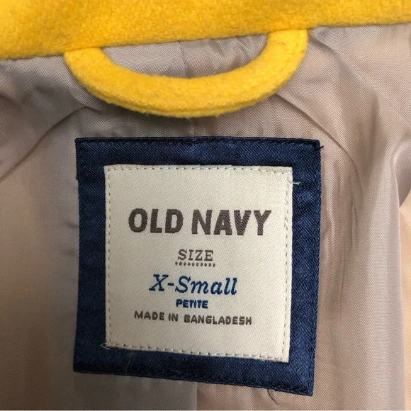 Old Navy Yellow Double Breasted Short Wool Peacoat - Picture 12 of 14